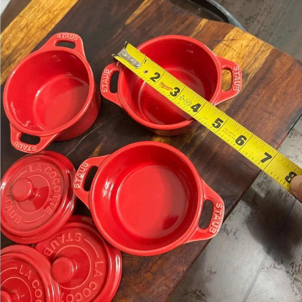 Staub Cherry Red Cocotte Trio